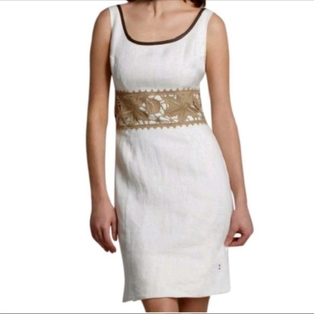 Anthropologie Koto Bolofo Linen Embroidered Dress